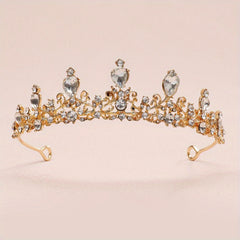 Baroque Crystal Alloy Crown Bridal Hair Band Women's Accessories