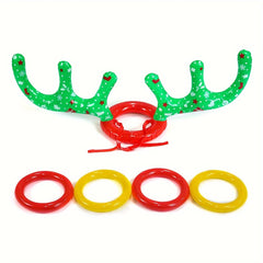 Christmas Inflatable Antler Collar with 4 Rings Party Throwing Toys