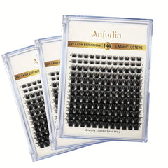 144pcs Mixed Length Self Grafting Cluster Lashes Slender Stem 12 Rows