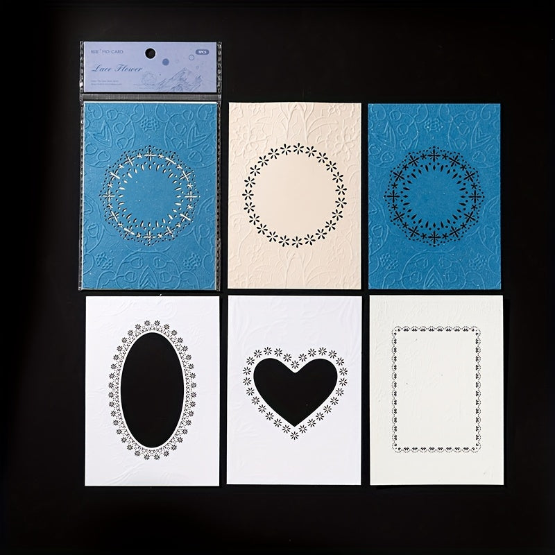 5pcs Letterpress Embossed Hollow Collage Card Time Exclusive Series