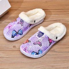 Women's Casual Butterfly Pattern Warm Slippers