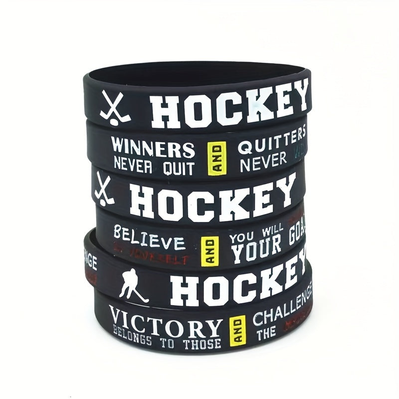 Hockey Win Victory Believe Silicone Bracelets Sports Rubber Wristband