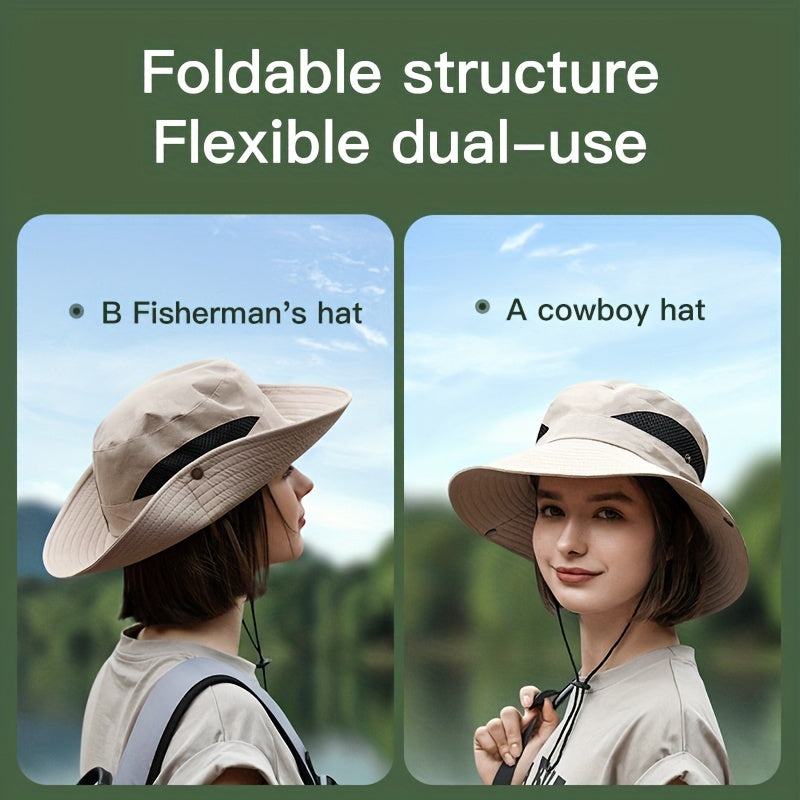 Rolled Brim Bucket Hat Sun Hat Unisex Breathable Waterproof Boonie Hats