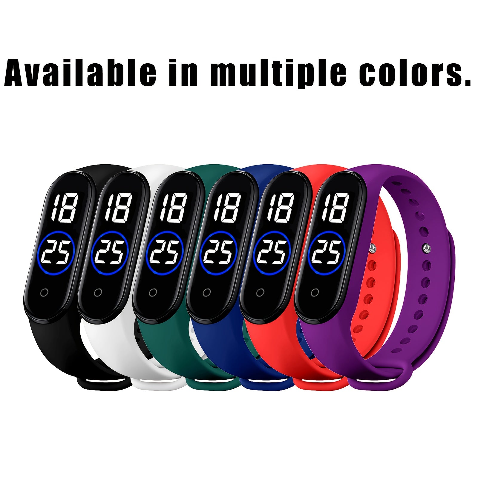 Student Touchscreen LED Sports Watch PVC Strap 24hr Display