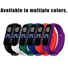 Student Touchscreen LED Sports Watch PVC Strap 24hr Display