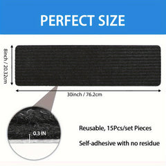 15pcs Carpet Stair Treads Non Slip With Self Adhesive 76 X 20 Reusable