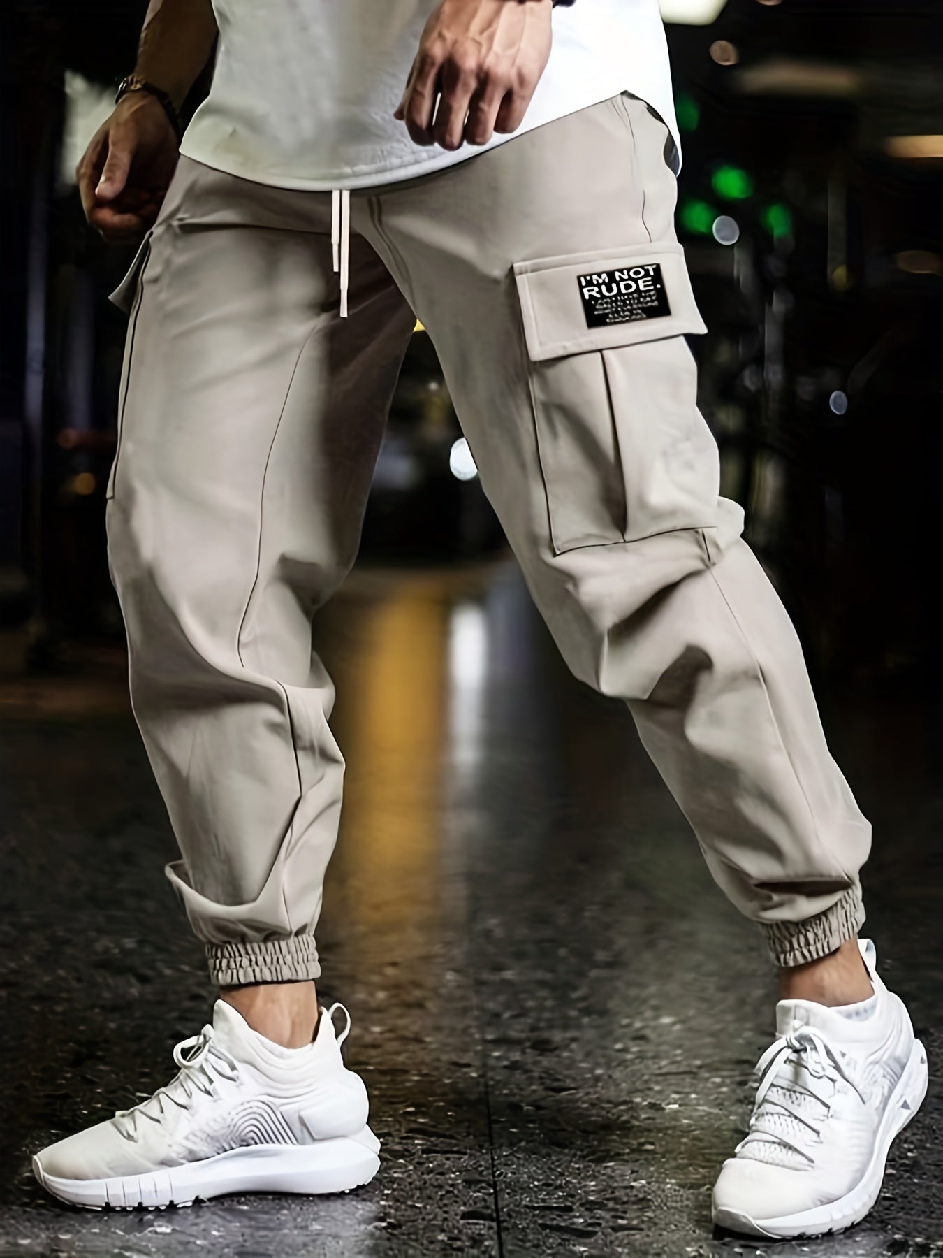 Cargo Pants Men's Flap Pocket Trousers Loose Casual Outdoor Work Pants