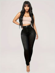 High Waist Skinny Jeans High Rise Slim Fit Denim Pants