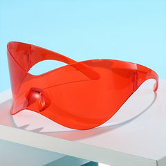 Oversized Wrap Around Sunglasses Gradient Lens Y2K Futuristic Eyewear