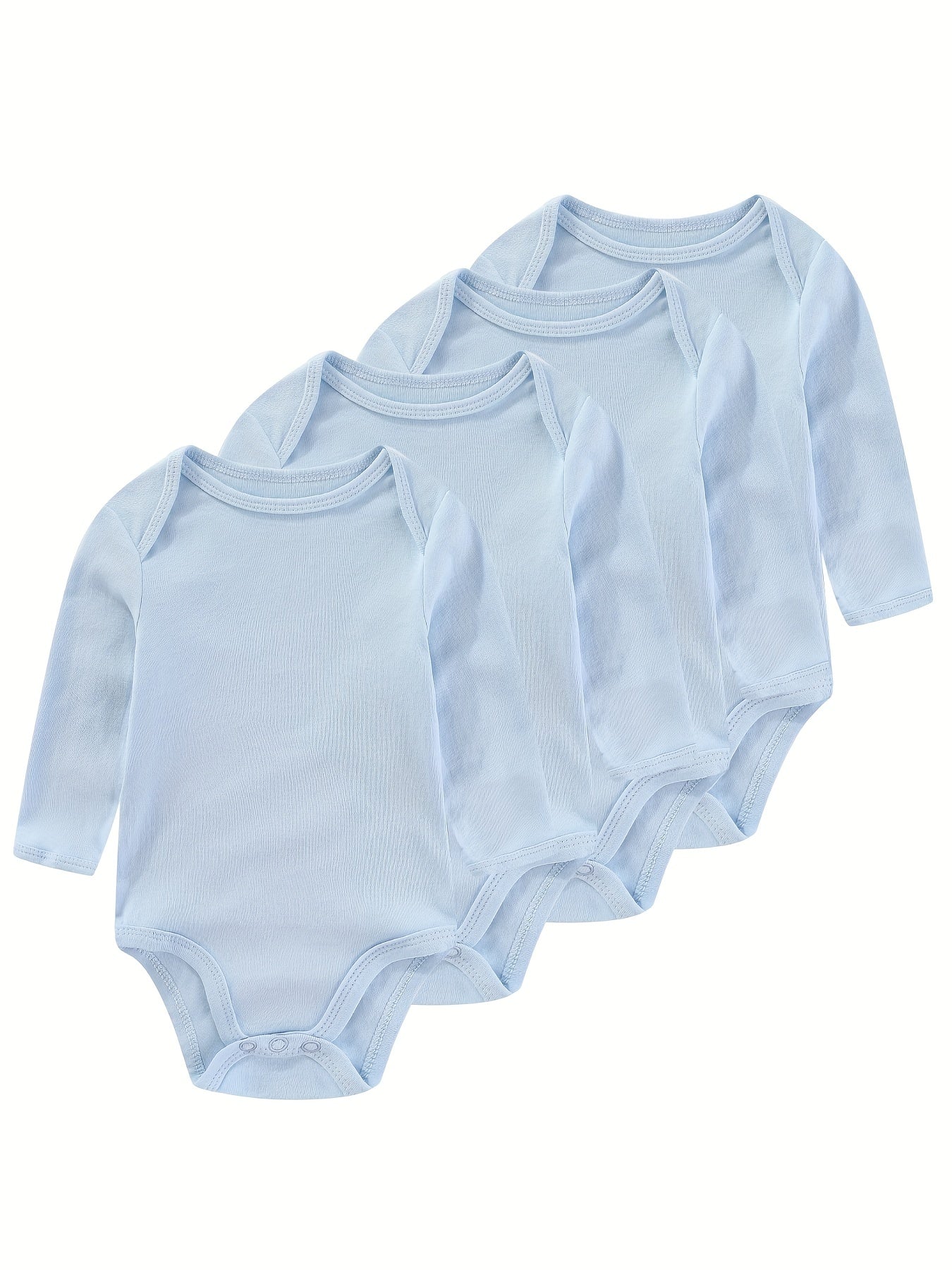 4Pcs Set Unisex Long Sleeve Baby Bodysuits Cotton Newborn Baby Clothes