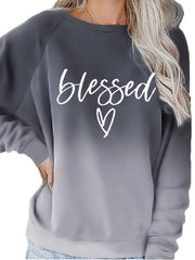 Letter Graphic Tie Dye Sweatshirt Crew Neck Pullover Tops