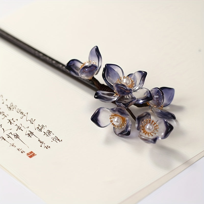 Vintage Sandalwood Flower Hairpin Wooden Hair Accessory