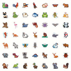 50pcs Animal Diamond Painting Stickers Kit DIY Craft Mosaic Stickers