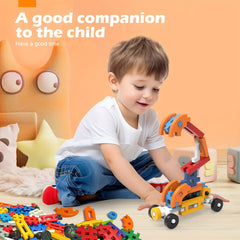 28pc Excavator Building Blocks Set for Kids, Durable ABS Material
