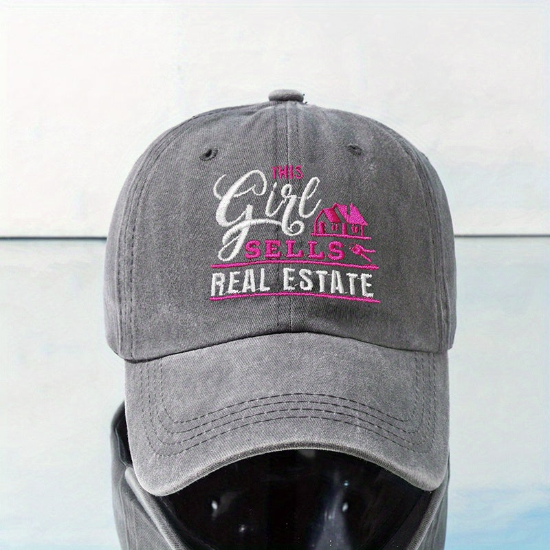 GIRL Embroidered Distressed Baseball Cap Dad Hat Sun Hats