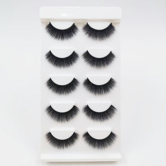 5 Pairs 3D Silky Lashes for Hooded Eyes Fluffy Natural Look Makeup Gift