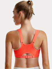Zipper Wireless Sports Bra Comfortable & Supportive Push Up Yoga Fitness Tank