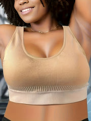 Sports Bra Women's Plus Striped Shockproof Seamless Padded