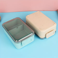 Single Layer Wheat Straw Lunch Box Leakproof Food Container