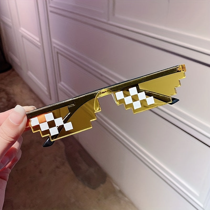 Mosaic Pattern Funny Glasses for Men Sunglasses Props Party Accessories