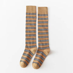 Striped Calf Socks College Style Knee High Socks Women's Stockings