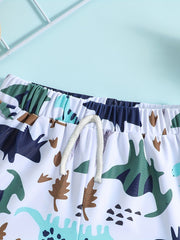 Dinosaur Print Swim Shorts for Boys - Summer Fun