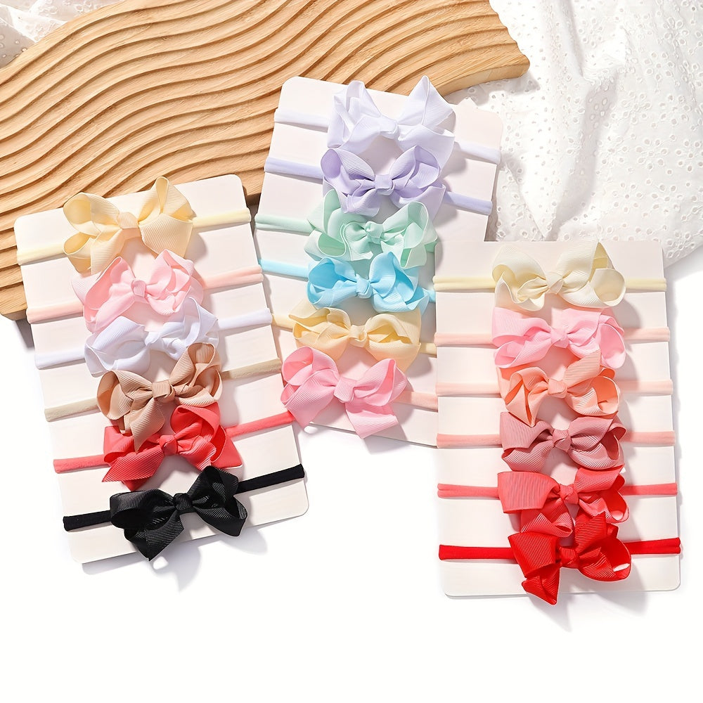 6pcs Baby Girls Bow Hairbands Soft & Stylish Hair Accessories