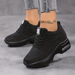 Women's Air Cushion Platform Sneakers with Hidden Heel
