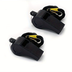 2pcs Plastic Whistles with Lanyard for Sports Coaching and Emergencies