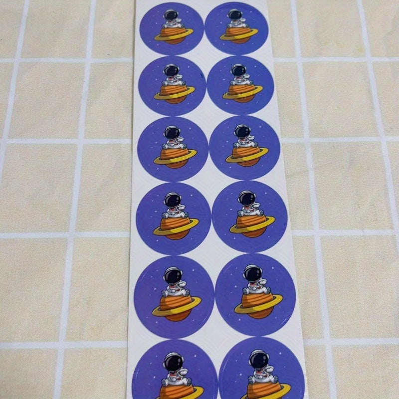 24pcs Cartoon Astronaut Stickers - Party Gift & Bookmark Stickers
