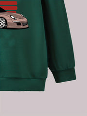 Boys Racing Car Print Hooded Sweatshirt for Spring Fall