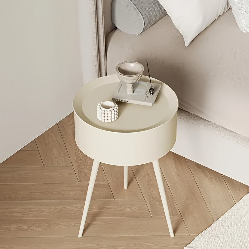 Creamy Wind Bedside Cabinet Modern Household Bedroom Small Bedside Storage Cabin