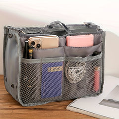 Functional Cosmetic Bag Double Zipper Bag Handbag Storage Bag