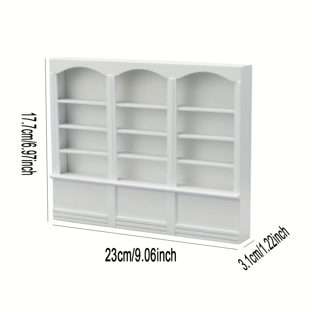 Dark Brown Wooden Triplet Bookcase Dollhouse Furniture
