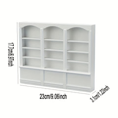 Dark Brown Wooden Triplet Bookcase Dollhouse Furniture
