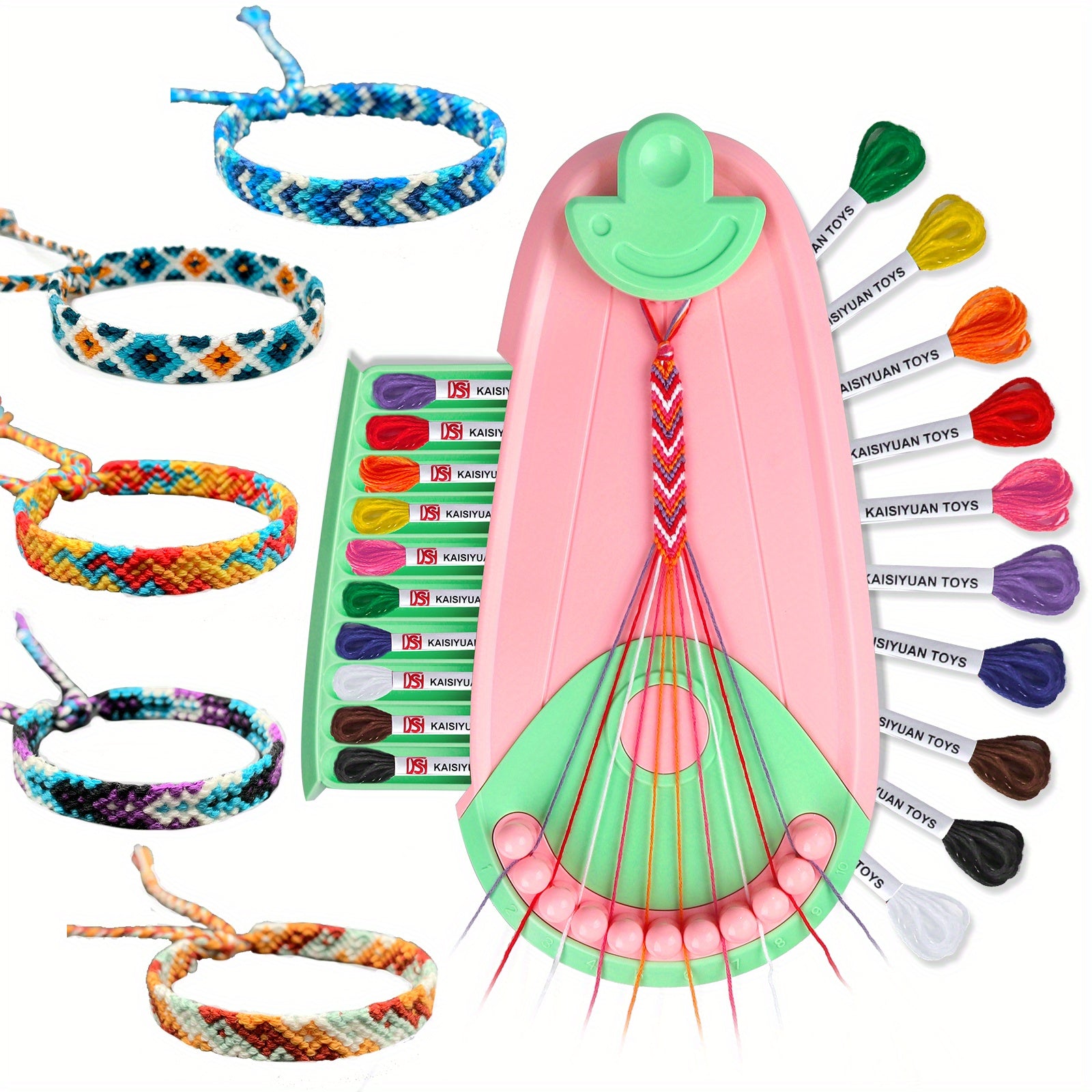 Friendship Bracelet Making Kit with 20 Pre Cut Threads