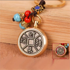 Brass Fengshui Coin Lucky Keychain Bag Purse Ornament