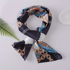 Chain Print Twilly Scarf Classic Silk Skinny Scarf