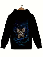 Rose Print Kitten Hoodie for Kids