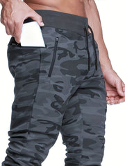 Camouflage Men's Sports Pants with Zipper Pocket