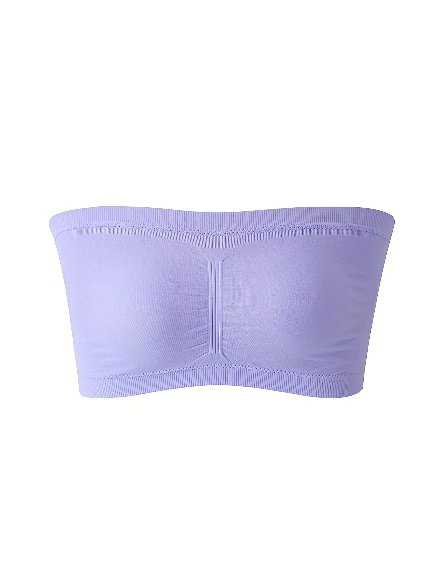 Plus Size Tube Bra Women's Solid Wireless Padded Bandeau Bra