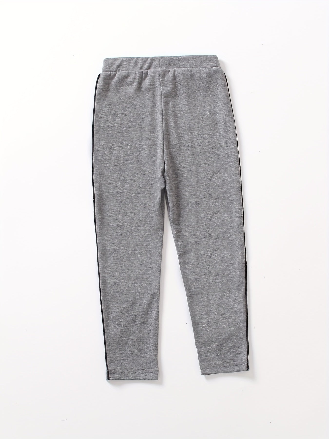 Kids Girls Leggings Contrast Binding Tights Pants For Sports Casual 4-7 Years