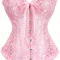 Floral Jacquard Underbust Corset Top