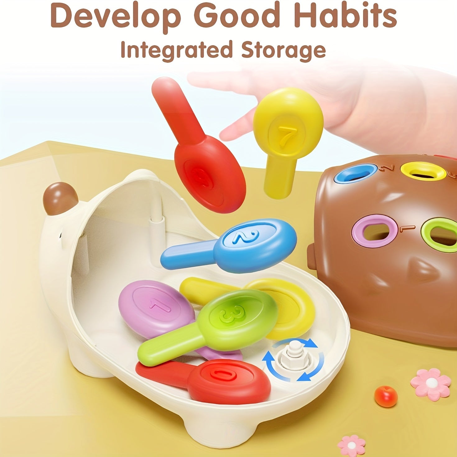 Montessori Sensory Hedgehog Toys For Baby Toddler Fine Motor Skills Learning