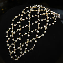 Faux Pearl Hair Tiara Hairband Wedding Accessories For Bride