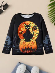 Dinosaur Print Boys Long Sleeve T shirt Lightweight Comfy Tops Kids Clothings