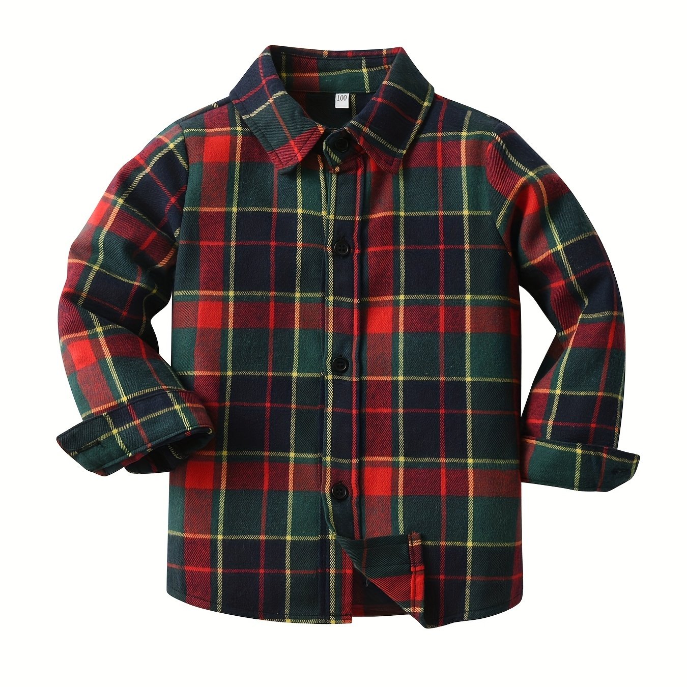 Boys Plaid Cardigan Shirts Long Sleeve Button Down Tops