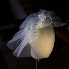 Mesh Flower Embroidered Bowknot Bridal Hair Accessories