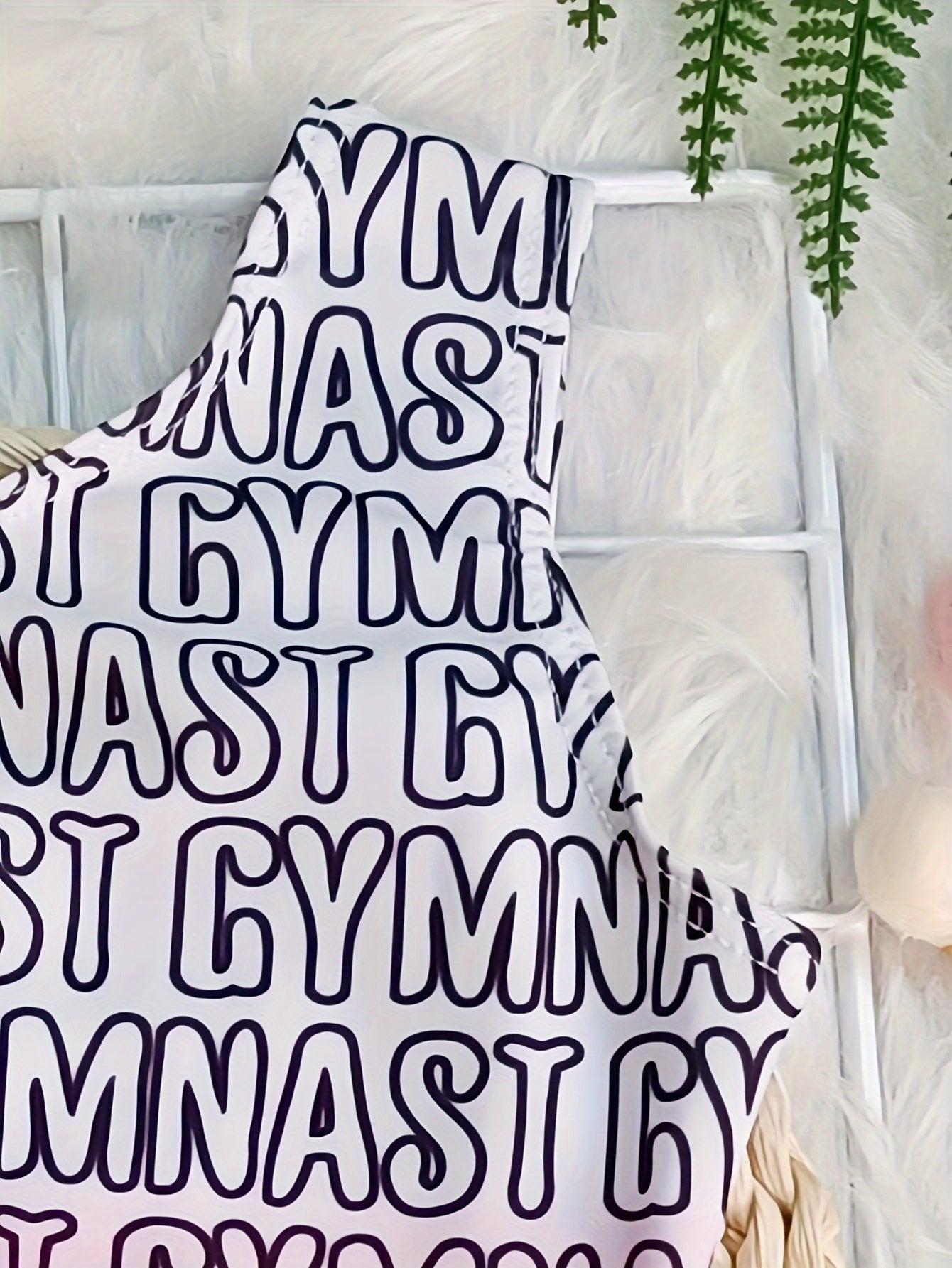 Letter Print Gradient 1pc Dancing Suit for Girls Ballet Gymnastics
