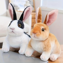 Realistic Rabbit Plush Toy Home Decor Easter Christmas Halloween Gift Gray Brown